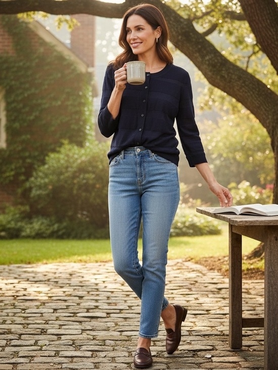 New York & Company Sweaters - New York & Company Navy Blue Cardigan